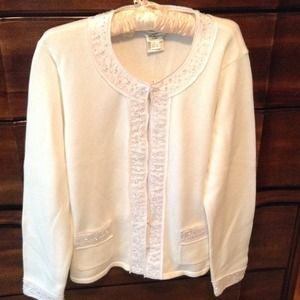 Talbots cotton beaded sweater