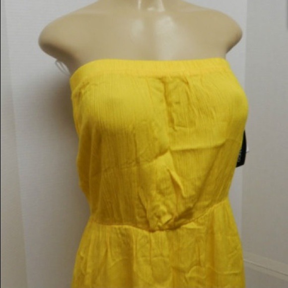 Coco Bianco Strapless Bandeau Ruffle Hem Dress XL - Picture 2 of 2