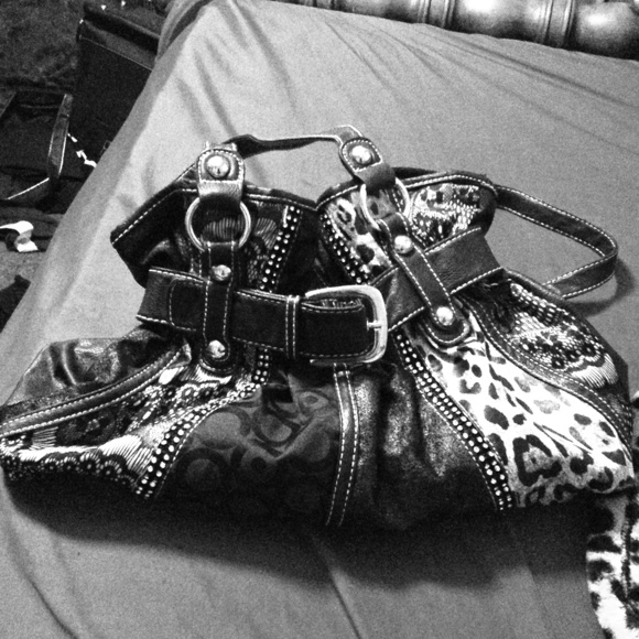 Lace leopard and rhinestone purse!