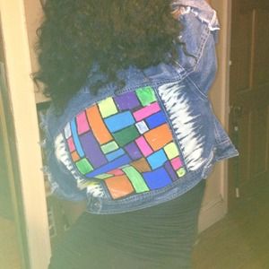 Custom Hand Painted Destroyed Denim Jacket !!!