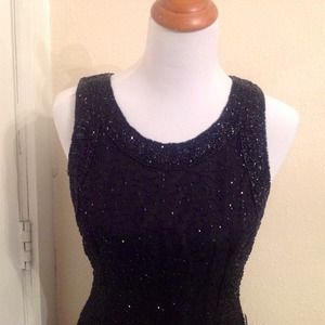 NWT Lawerance Kazer Beaded Black Dress