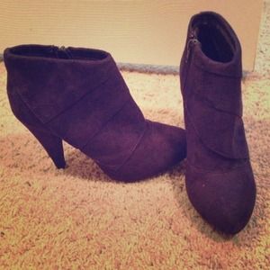 Dark purple ankle boots