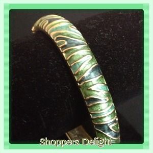 Ladies Green Bangle Bracelet
