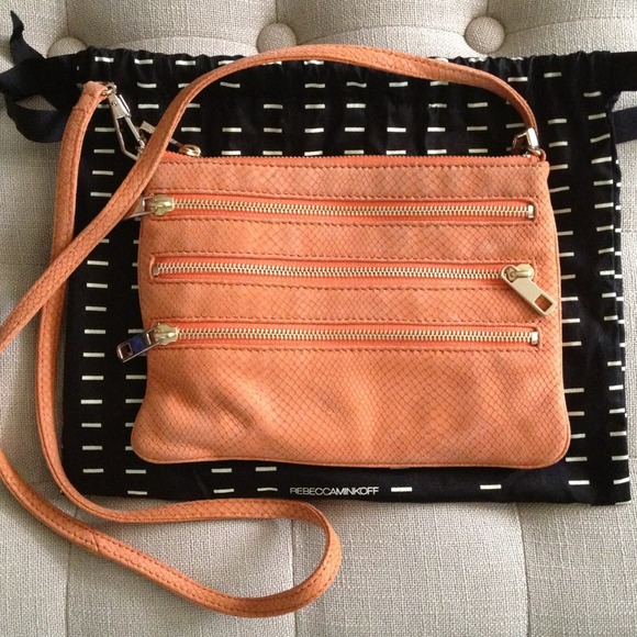 Rebecca minkoff orange 5 zip cross body