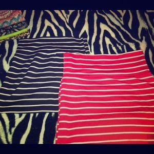 BUNDLE 2 white striped skirts