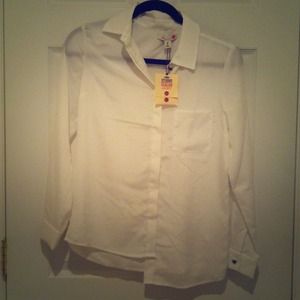 Bright white button down shirt