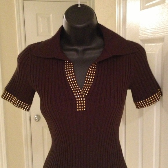 🌟🌟SOLD in a Bundle!! 🌟🌟- Cache Espresso Blouse