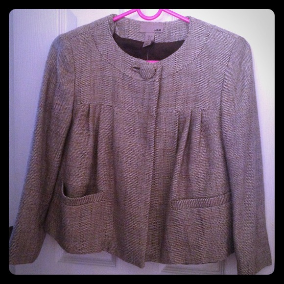 H&M plated one button cotton jacket
