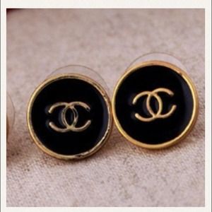 Gold and black earrings