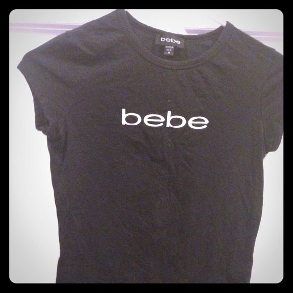 Bebe Black Shirt white detail