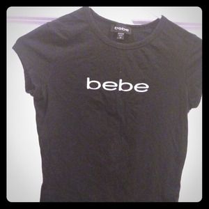 Bebe Black Shirt white detail
