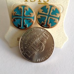 Turquoise/gold studs