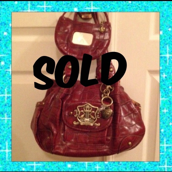 🎀SOLD🎀Kathy Van Zeeland,Burg Croc Embossed Purse - Picture 1 of 4