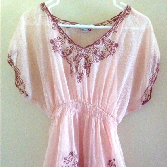 Boho chic peach top