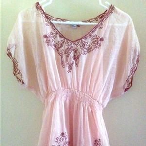 Boho chic peach top