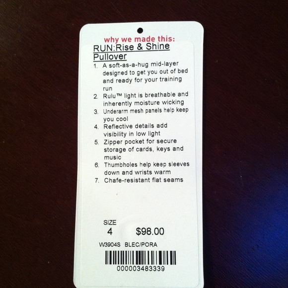 Lululemon Pink Pullover - size 4 - Picture 4 of 4