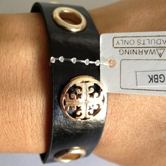 Black/gold leather adjustable bracelet Last One