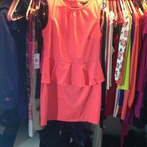 HM peplum dress-coral