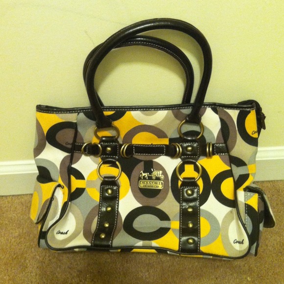 Coach inspired handbag with matching wristlet
