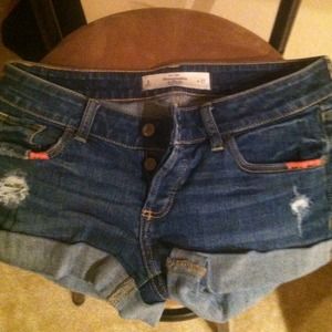 Abercrombie medium wash denim shorts