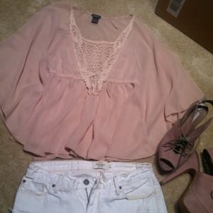 Abercrombie white denim mini skirt.