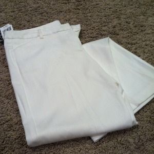 Tracy Evans white on white pin stripe pants size 9