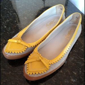 YSL Yellow Heart Flats