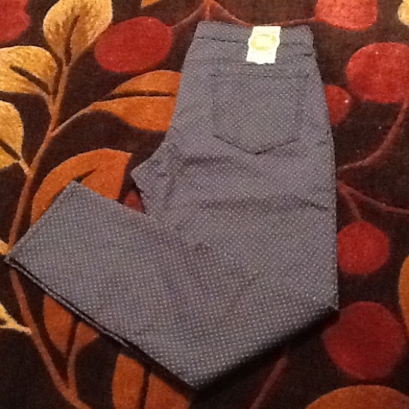 Navy blue polka dot skinny jeans