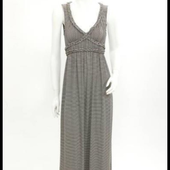 SOLD.  Max Studio Navy & White Stripe Maxi Dress