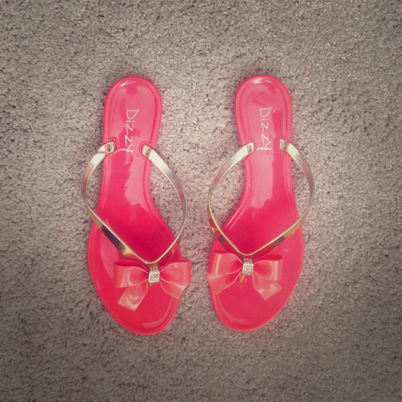 Shoes - Adorable Jelly Bow Flip-flops