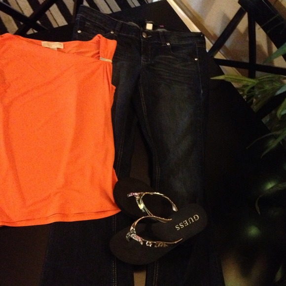 Michael Kors sexy orange top size L nwt