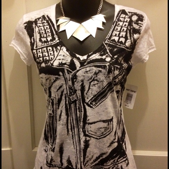 Bundle-Moto Scrnprint Tieback T-Shirt &UO necklace - Picture 2 of 4
