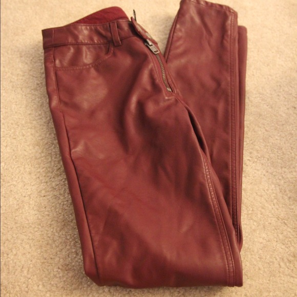 🚫 Sold! Bundle New - Burgundy Faux Leather Pants
