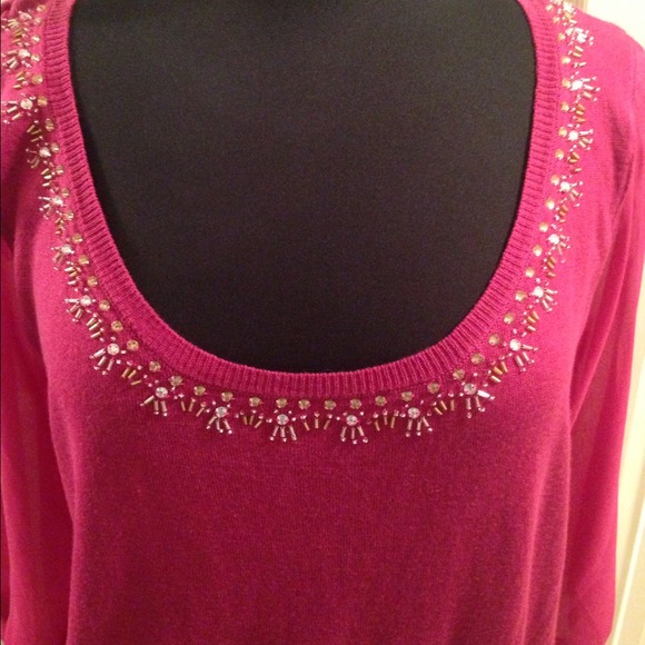 Elle Beaded Magenta Blouse Sleeves🚫Bundled🚫 - Picture 2 of 3