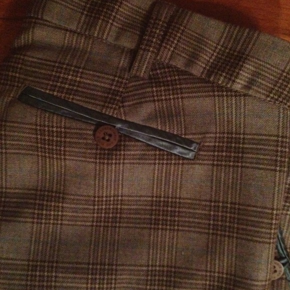 Abercrombie Fitch plaid turquoise trim ankle pants