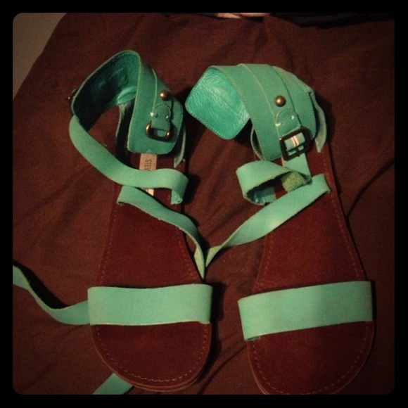 Teal gladiator Steve Madden sandals!