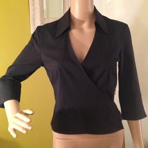 EXPRESS Black wrap blouse size S