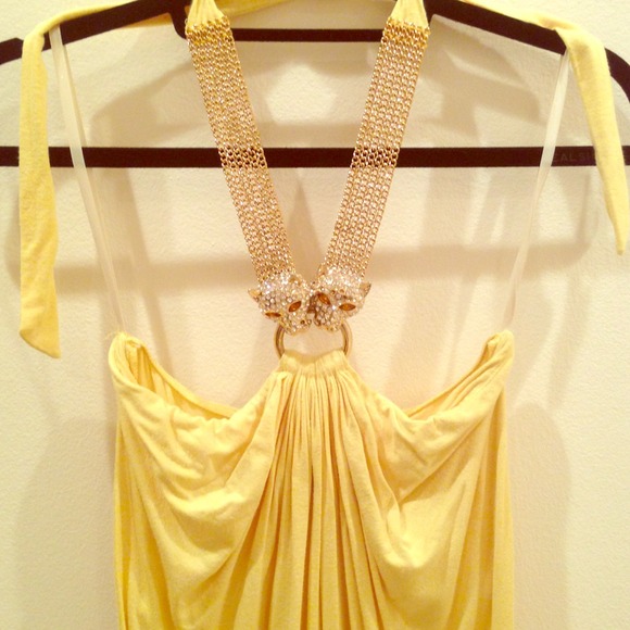 Stunning yellow Sky dress with crystal lions