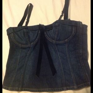 Sexy denim bustier