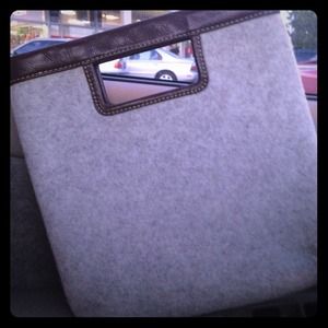NWT Banana Republic grey wool clutch bag