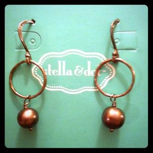 Stella & Dot Sterling Silver Grace Pearl Earrings