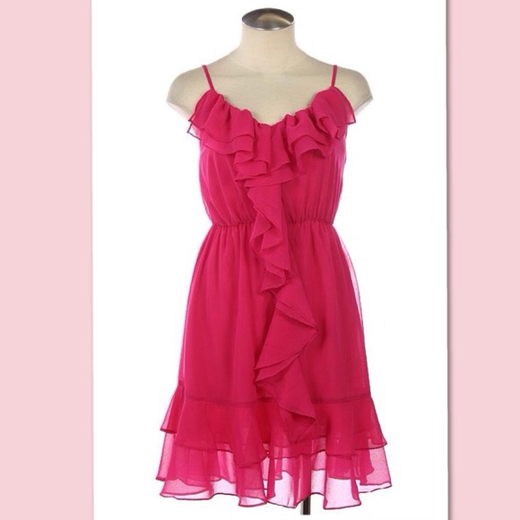 Fuchsia Ruffle Fashion Dress