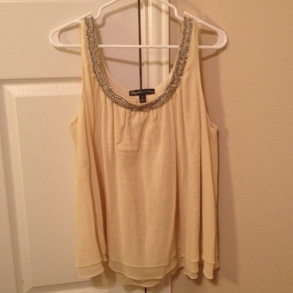 Elizabeth and James Beaded Silk Top
