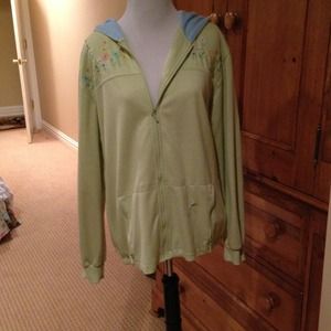 Light weight lime green sweatshirt type jacket