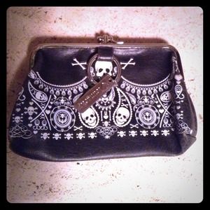 Loungefly Skull/Bandana Print Clutch