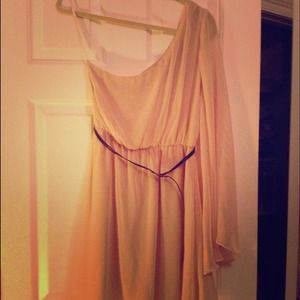 Never worn cream, one shoulder dress!