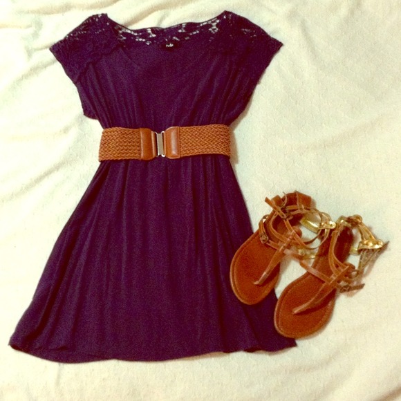 Dresses & Skirts - Navy Crochet Top Summer Dress