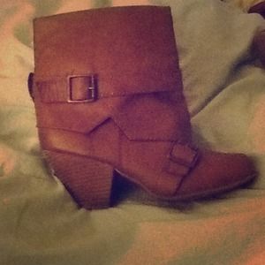 Brown heeled booties