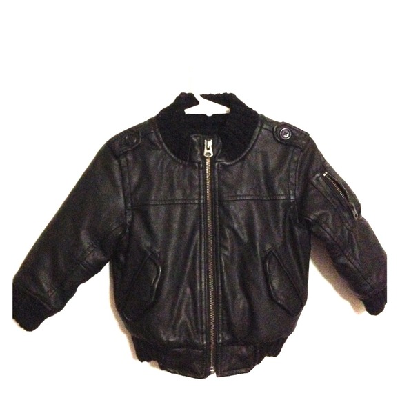 Baby Gap black leather jacket