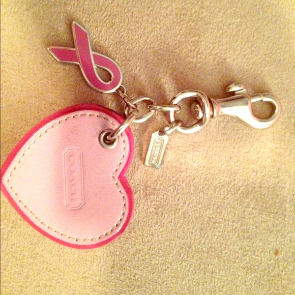 Coach breast cancer ribbon key chain